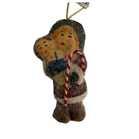 Teena Flanner Girl Holding Doll with Candycane Christmas Ornament Midwest-CBK - Picture 1 of 6